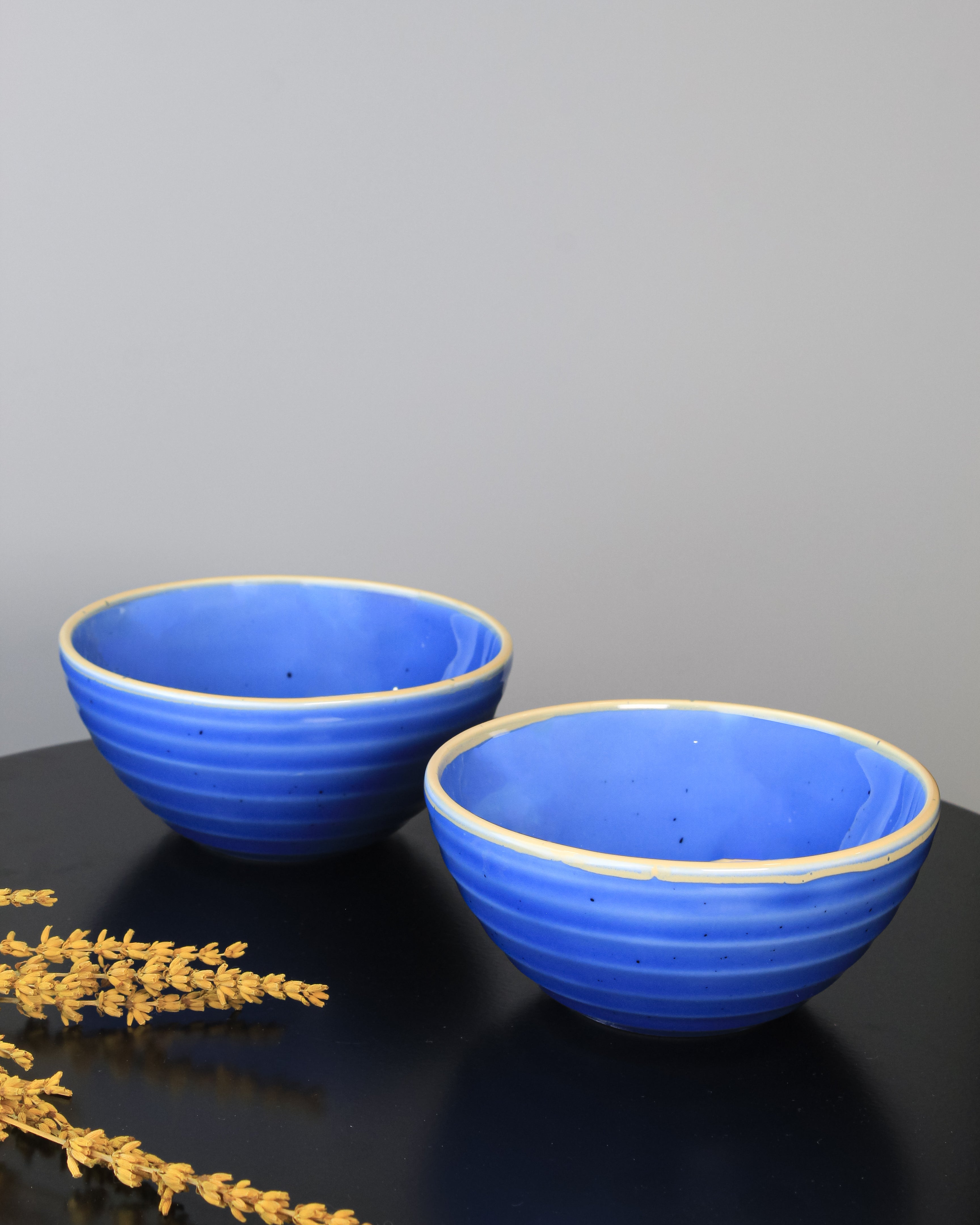 Crystal blue || Organic big bowl - Set of 2