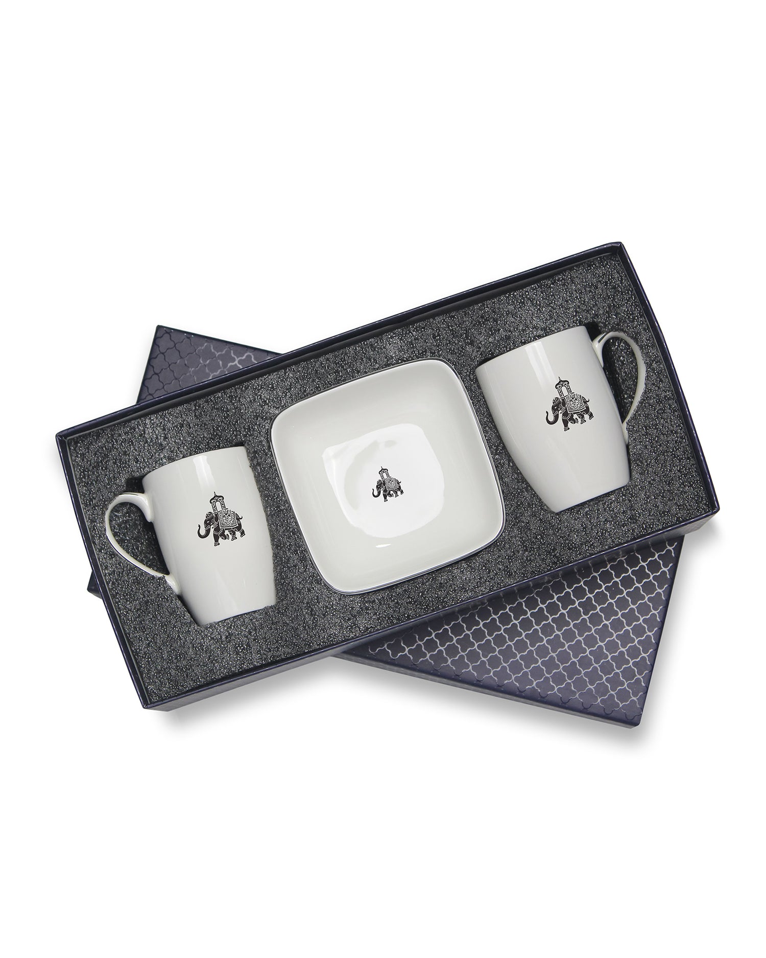Gaj 2 Mug &amp; 2 Square Bowl (Curve Shaped)