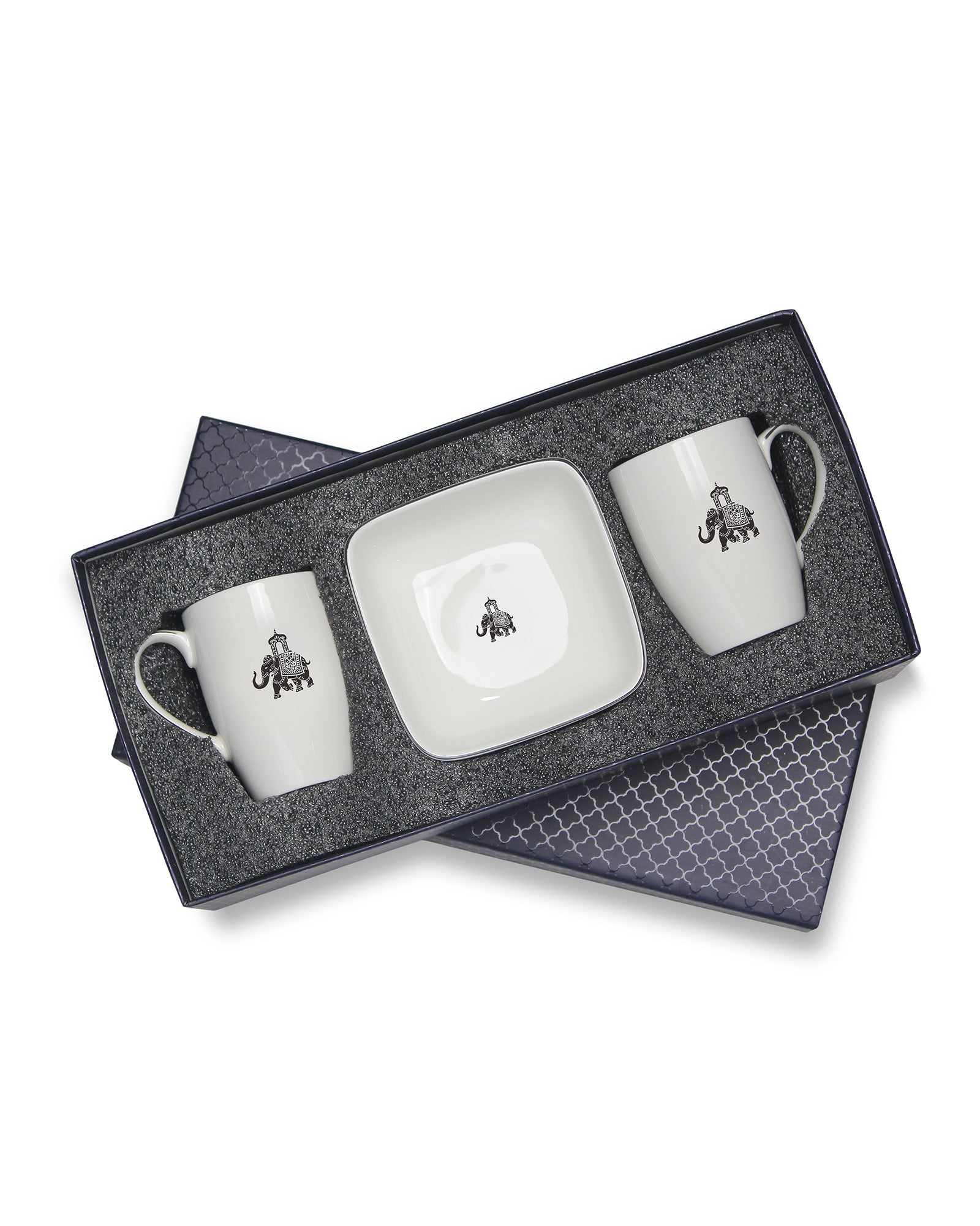 Gaj 2 Mug &amp; 2 Square Bowl (Curve Shaped)
