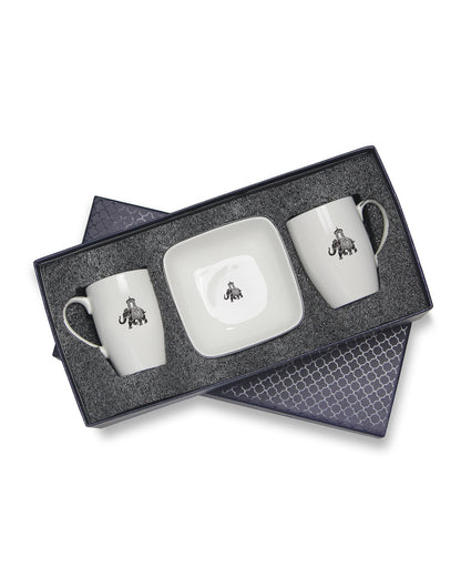 Gaj 2 Mug &amp; 2 Square Bowl (Curve Shaped)