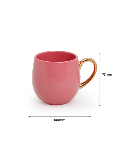 STRAWBERRY ICE / Set of 2 * 180ml || Bloom luxurious Tea Mug | Golden handle