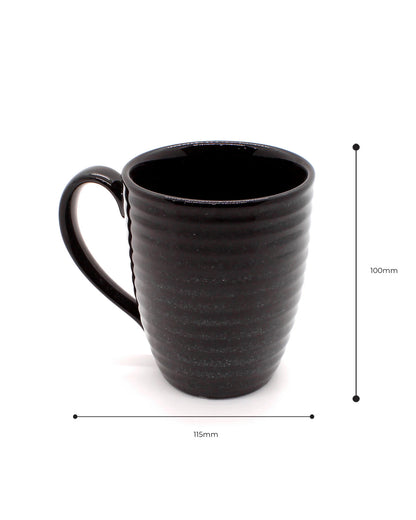 BLACK / Single * 300ml || Organic Porcelain Coffee Mug | Natural Colors