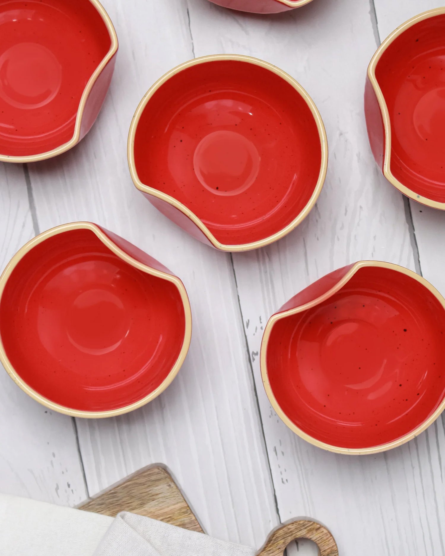 Chestnet red || Organic thumb bowl - Set of 6