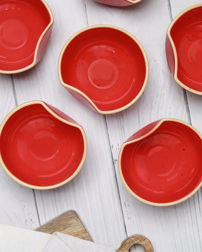 Chestnet red || Organic thumb bowl - Set of 6