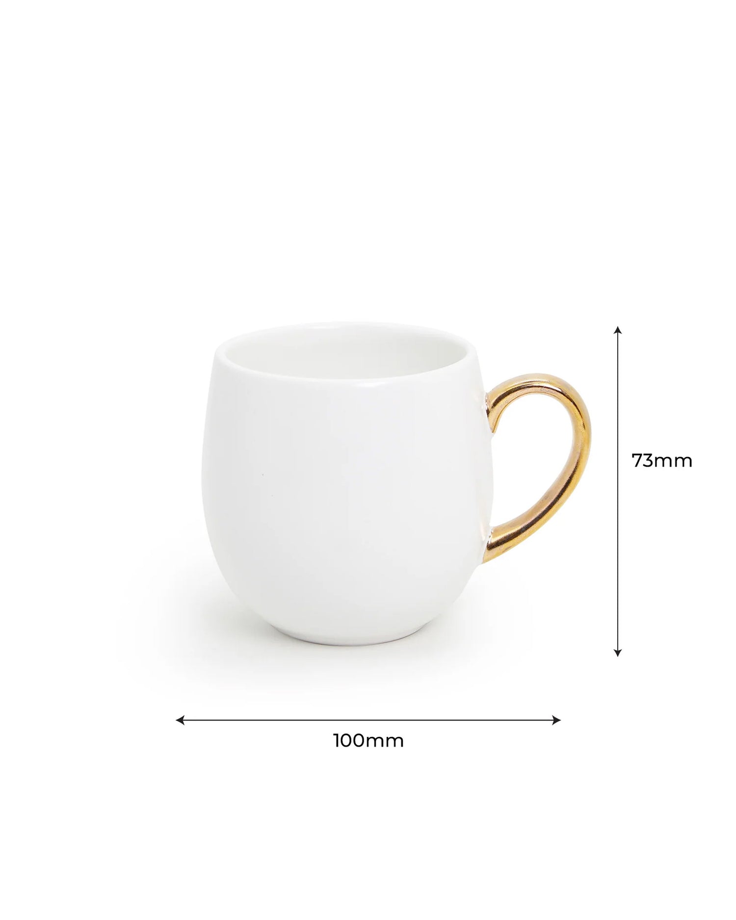 WHITE / Set of 2 * 180ml || Bloom luxurious Tea Mug | Golden handle