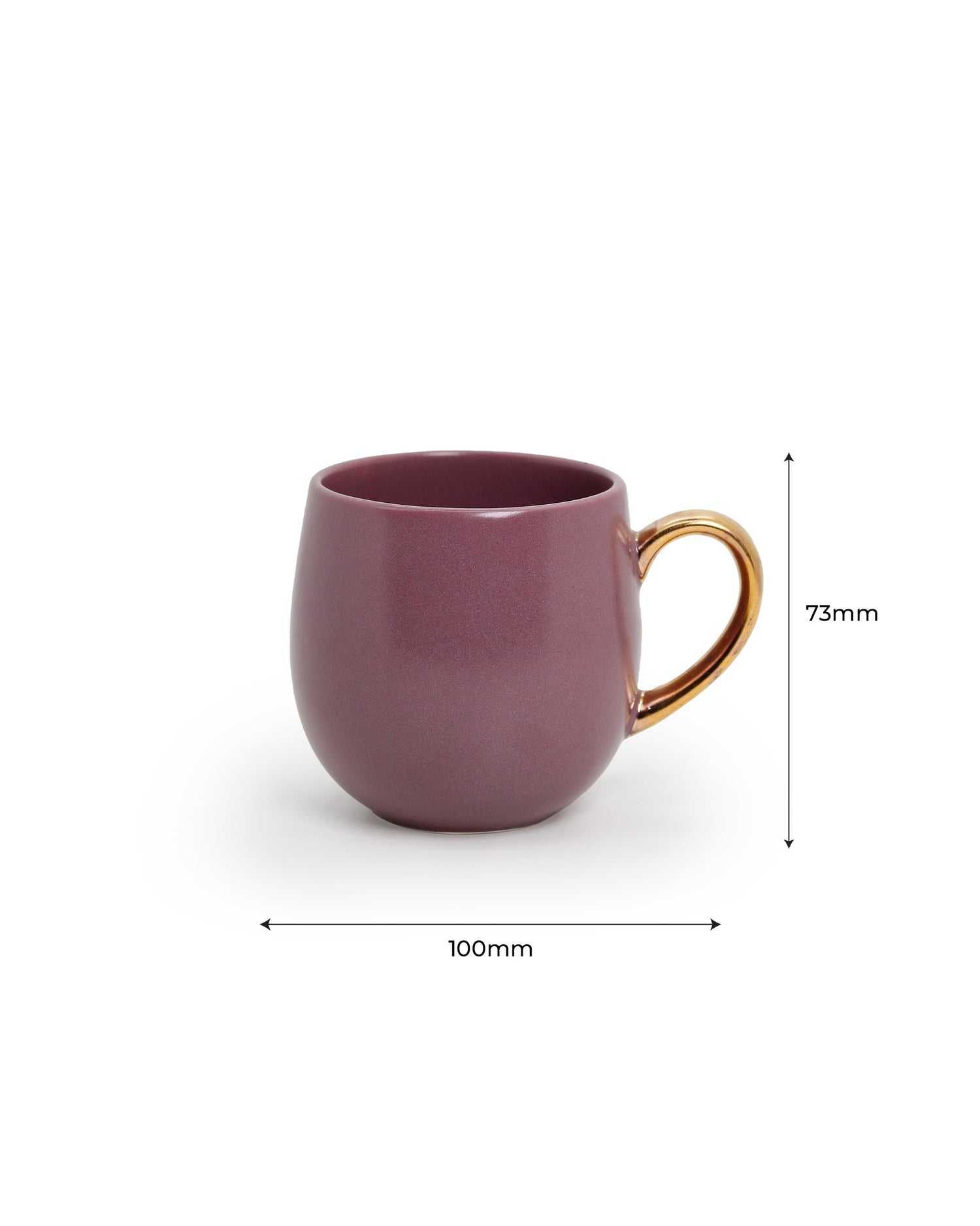 LAVENDER HERB / Set of 6 * 180ml || Bloom luxurious Tea Mug | Golden handle 