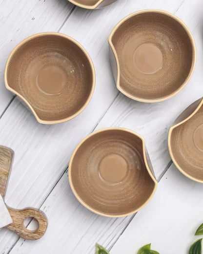 Sepia brown || Organic thumb bowl - Set of 6