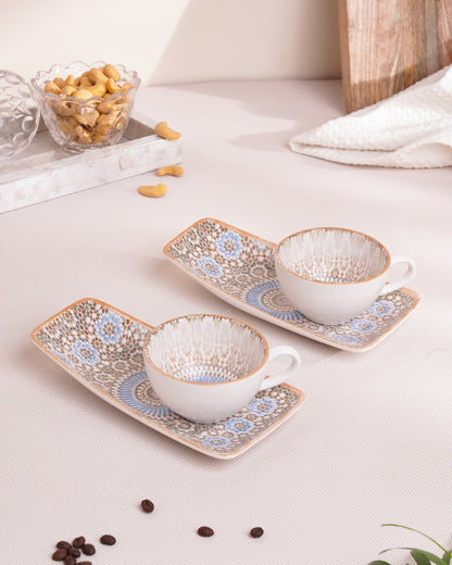 Morocoo / Set of 4 || Pixel Collection Cup &amp; Saucer