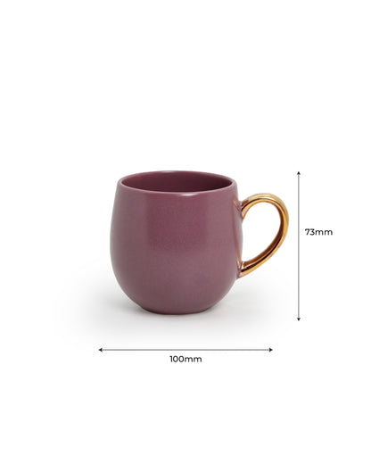LAVENDER HERB / Set of 2 * 180ml || Bloom luxurious Tea Mug | Golden handle 