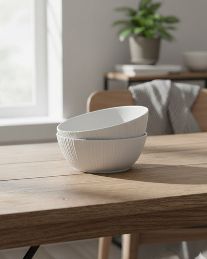 Vogue Coupe Fine Porcelain Bowls Set – Multi-Use Light Bowls with Minimal Modern Design
