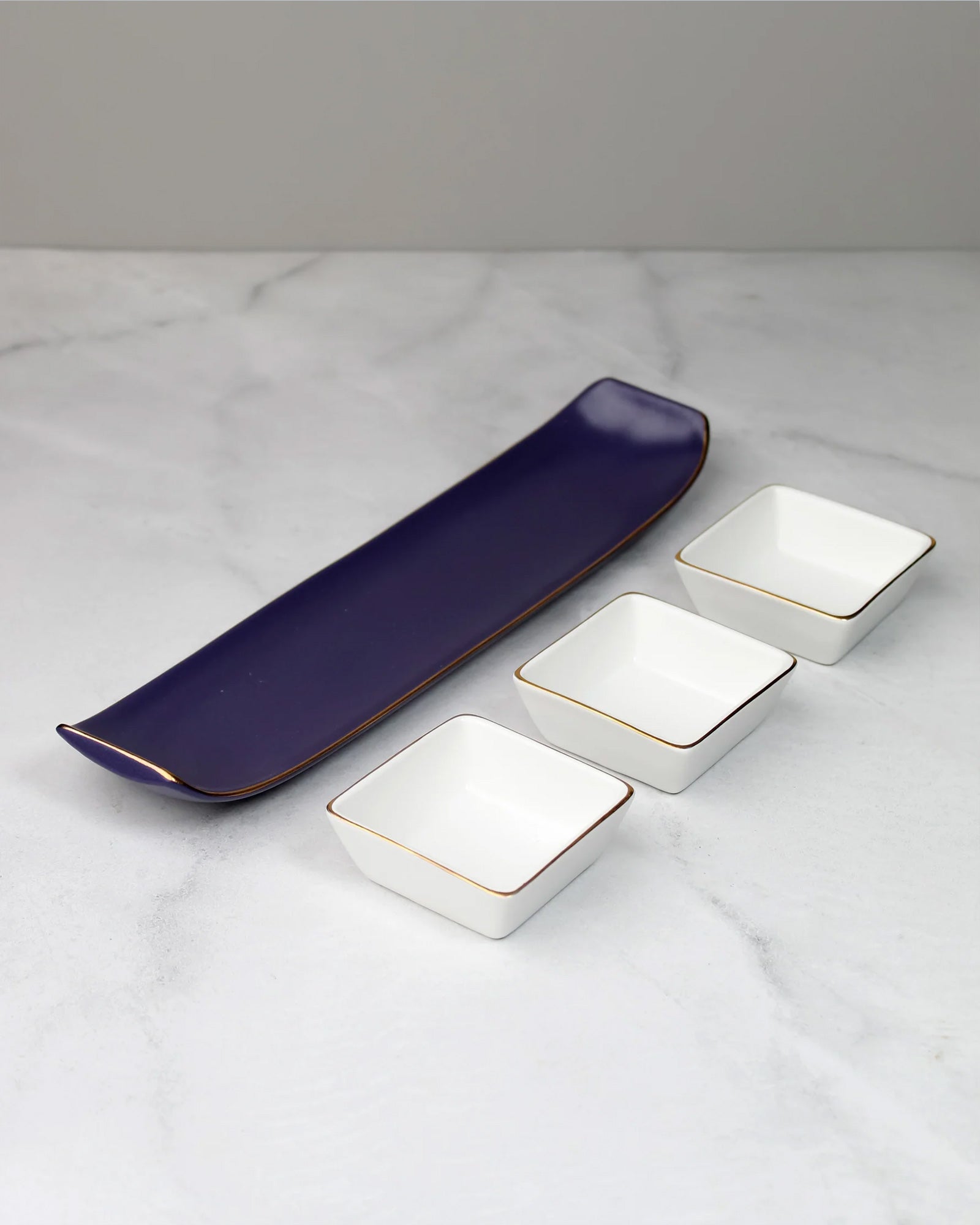 Opaque Blue || Bloom Vegas Soirée Combo Set of 4 - Elevate Your Gathering with Culinary Elegance