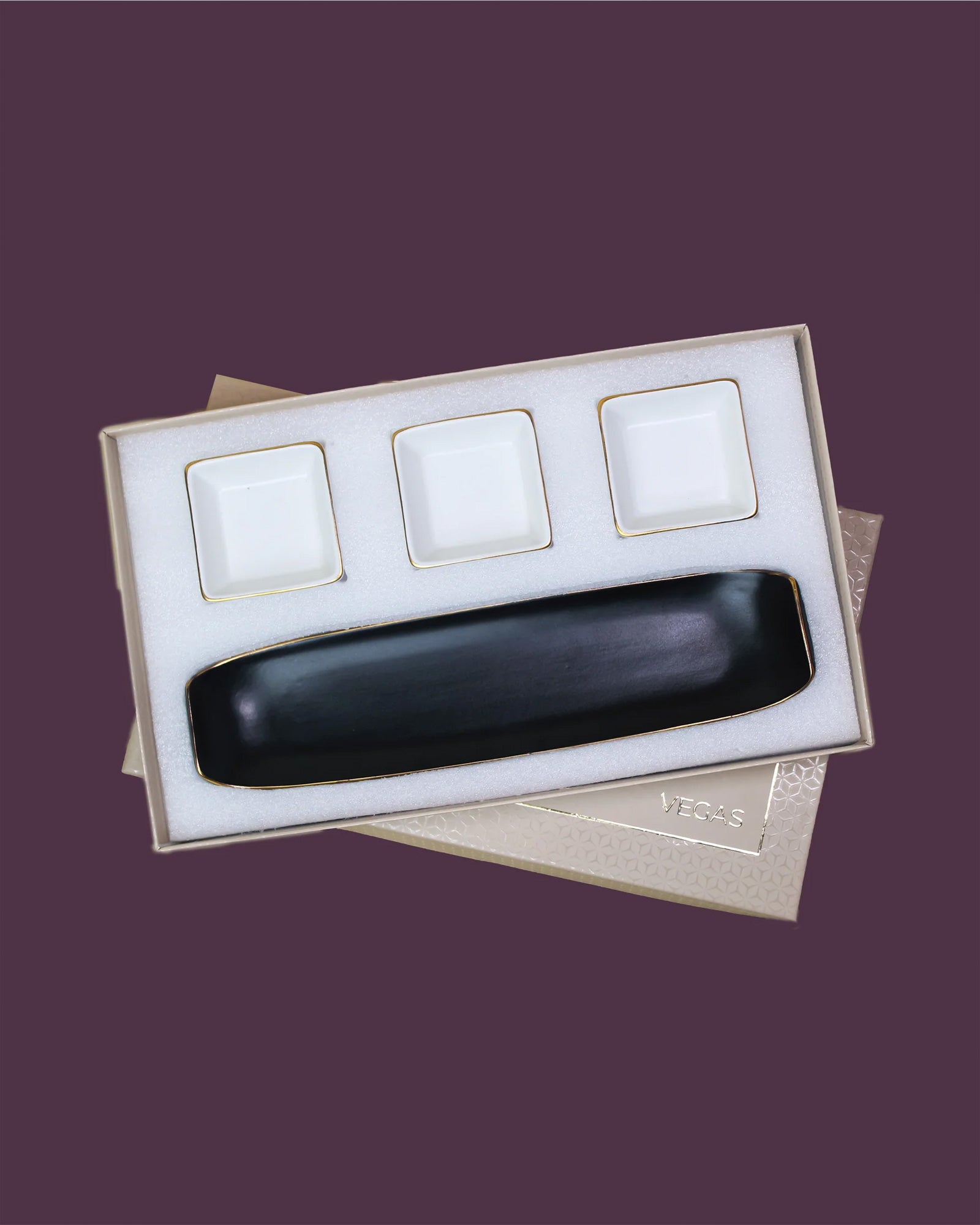 Black || Bloom Vegas Soirée Combo Set of 4 - Elevate Your Gathering with Culinary Elegance