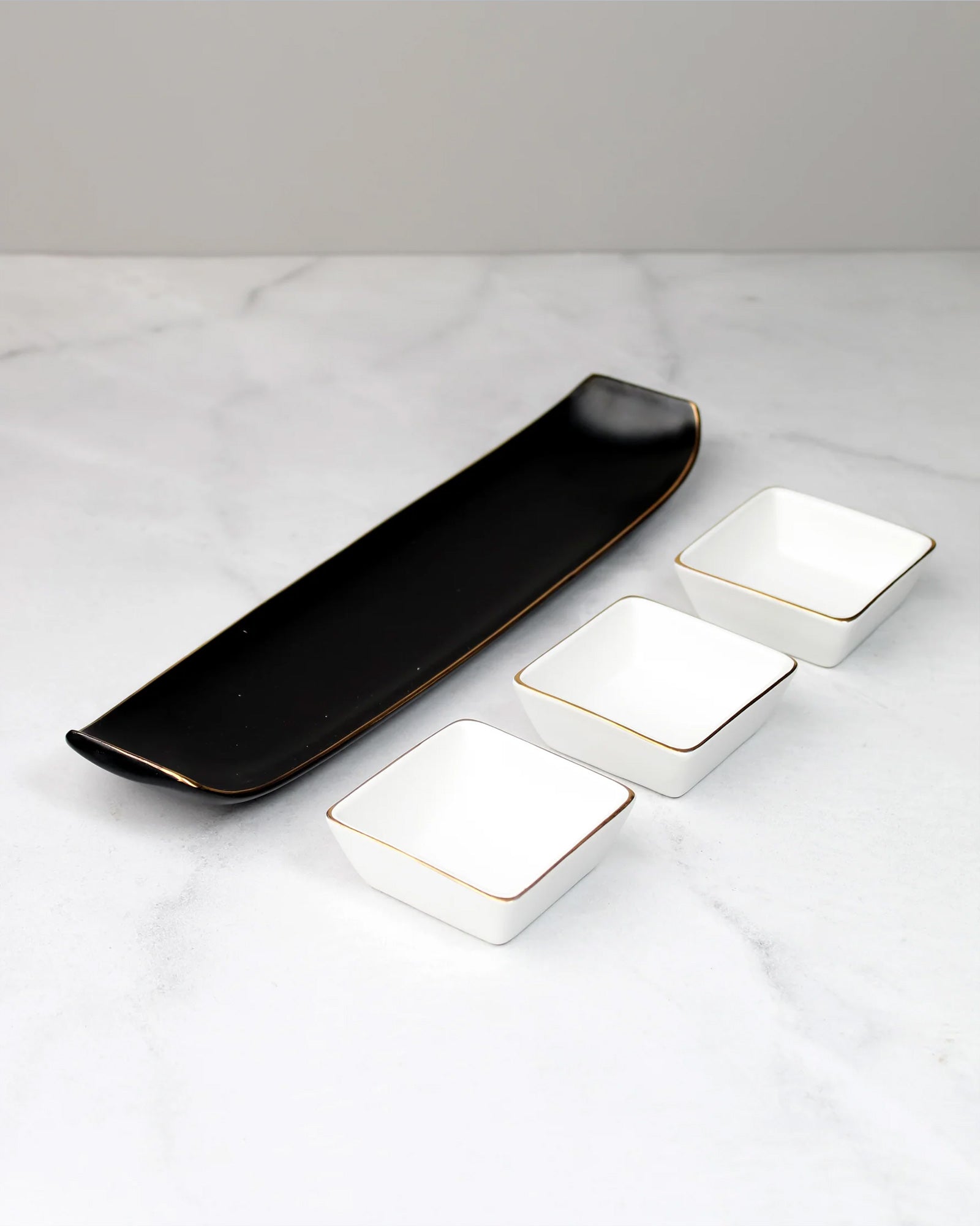Black || Bloom Vegas Soirée Combo Set of 4 - Elevate Your Gathering with Culinary Elegance