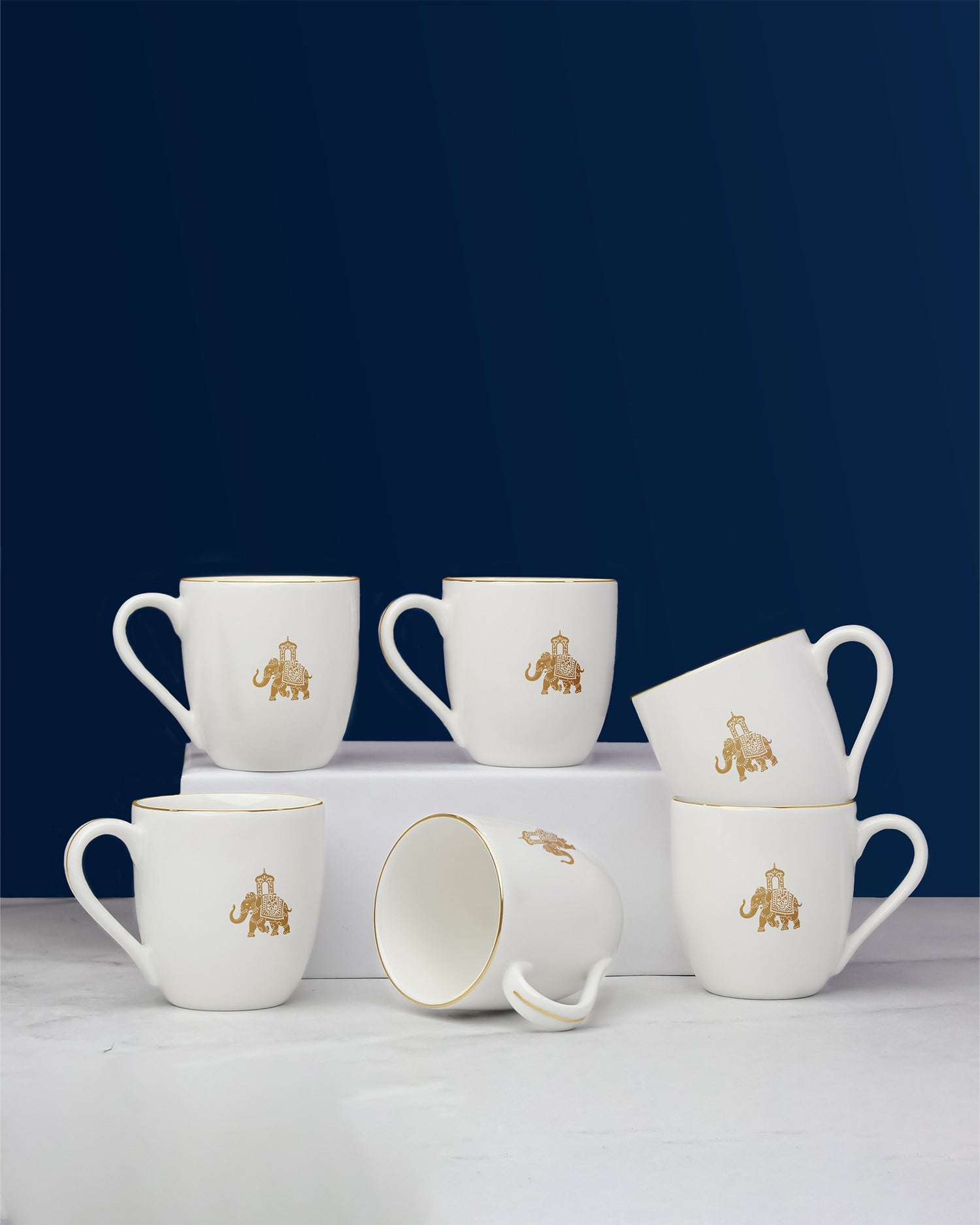 Gold || Gaj Mini Sip Cup—Porcelain Cup | Elephant Motif | Ideal for Tasting, Espresso &amp; Gifting