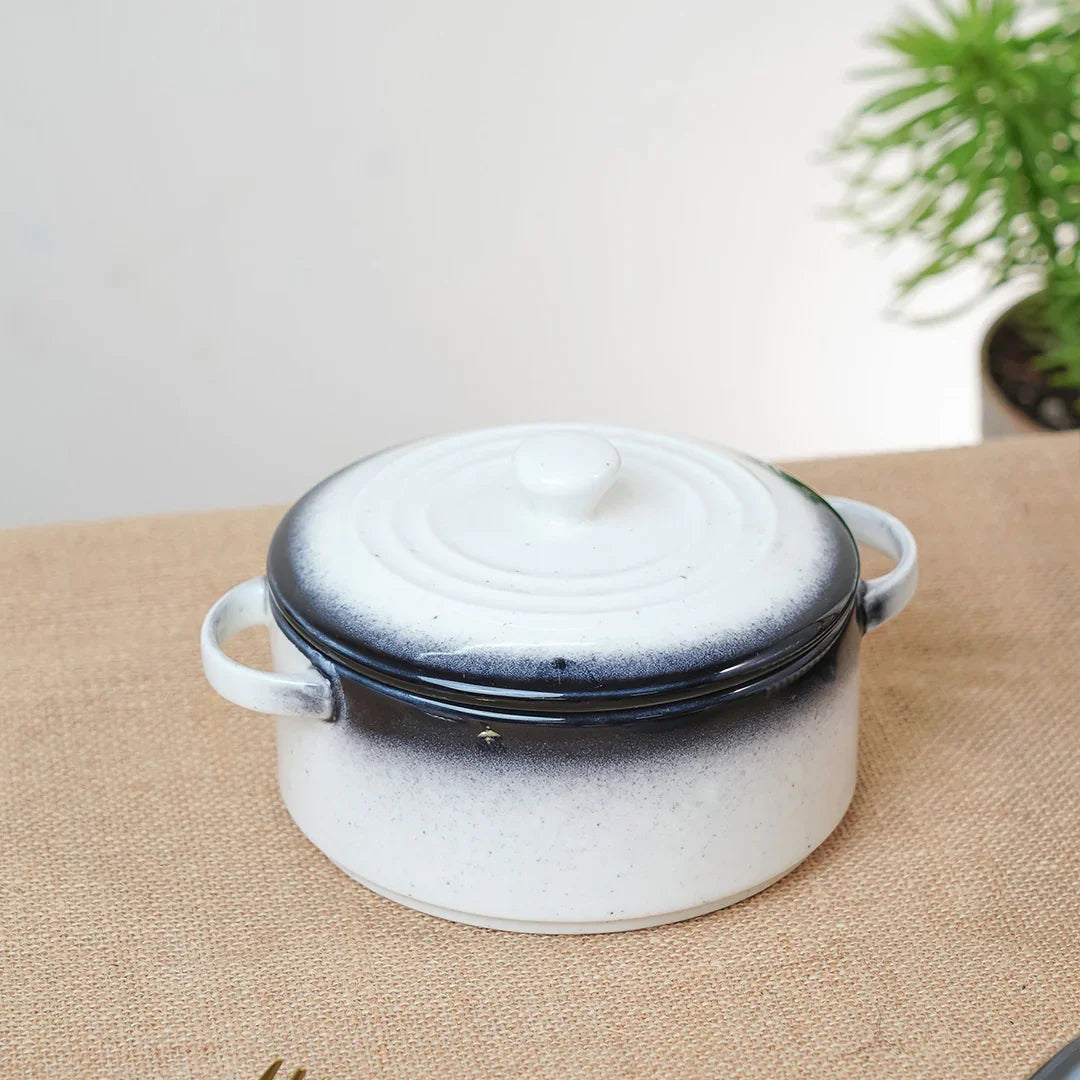 Prisma Fine Porcelain Round Casserole Set with Lids (10 cm, 12 cm &amp; 14 cm) – Ash Grey Cook &amp; Serve - Vola Global