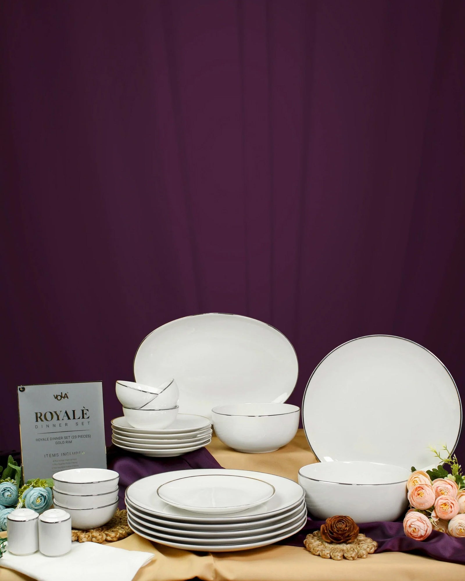 PLATINUM || Royale Dinner Set - Gold &amp; Platinum (23 pcs)