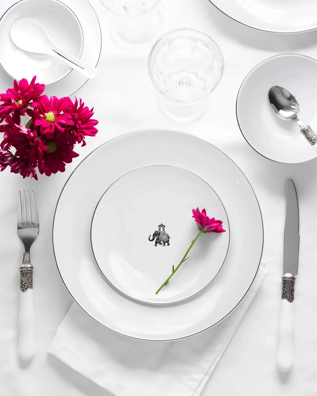 Gaj Royale 33-Piece Dinnerware Set – Elegant Fine Porcelain for Dining &amp; Gifting - Vola Global