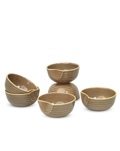 Sepia brown || Organic thumb bowl - Set of 6