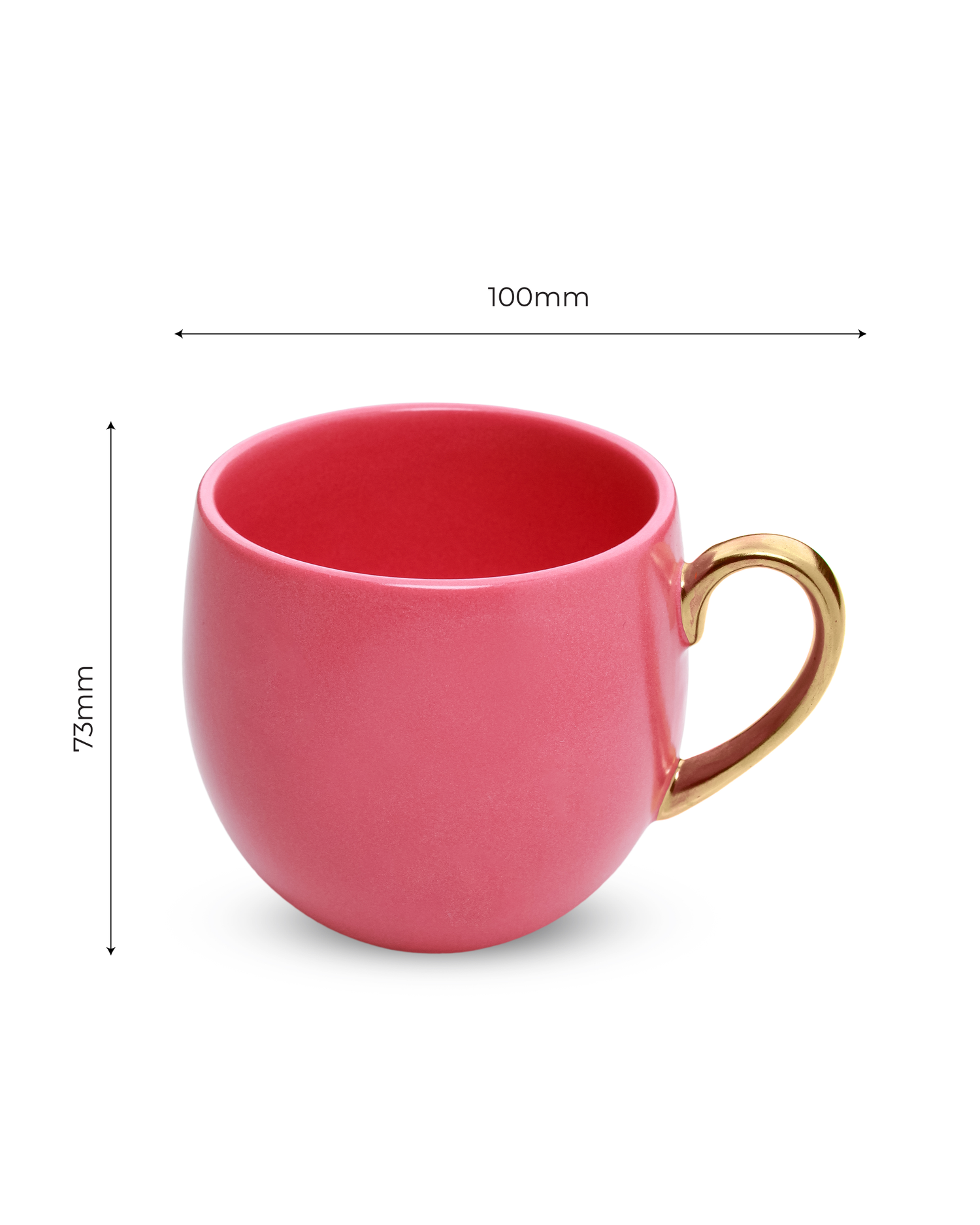 STRAWBERRY ICE / Set of 2 * 220ml || Bloom luxurious Tea Mug | Golden handle