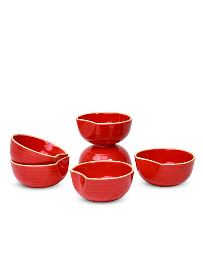 Chestnet red || Organic thumb bowl - Set of 6