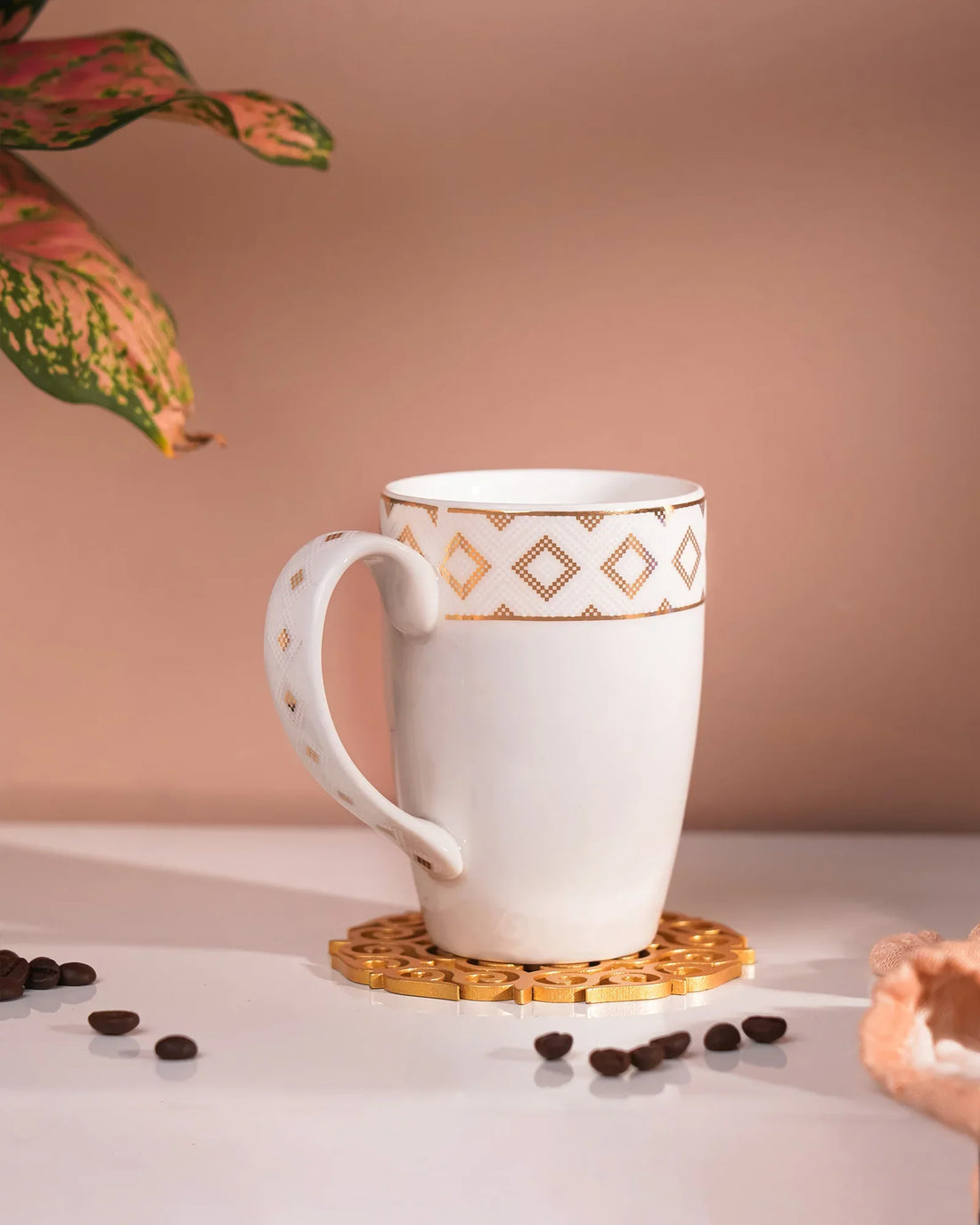 Stellar Collection Fine Porcelain Diamond Mug Set of 2 – Faceted Design for Coffee &amp; Tea - Vola Global