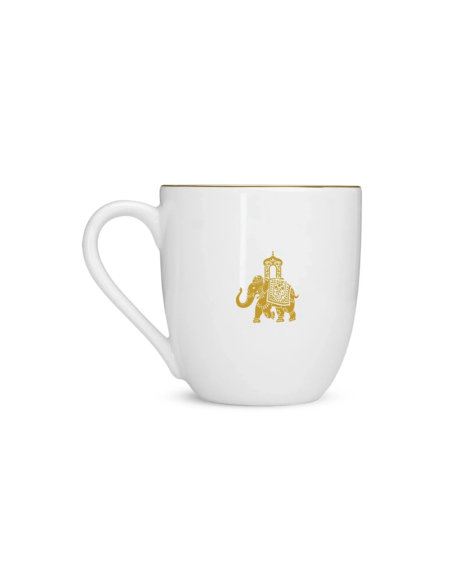 Gaj Mini Sip Cup Set of 6 – Fine Porcelain Cups with Elephant Motif - Vola Global