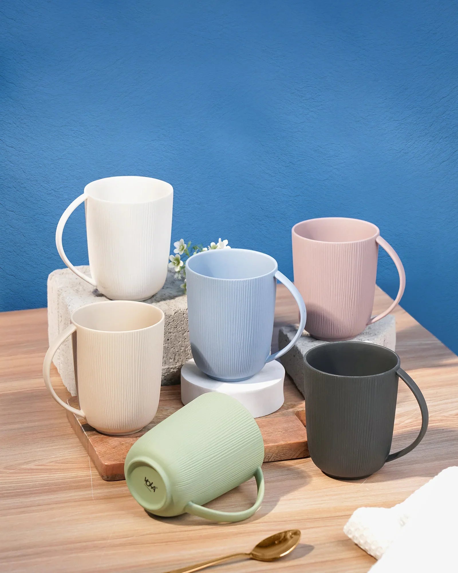 Vogue Series Conical Fine Porcelain Mug Set of 2 – Elegant Mugs for Tea &amp; Coffee - Vola Global