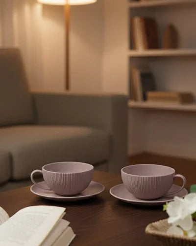 Vogue Coupe Cup &amp; Saucer Set of 4 (2 Cups &amp; 2 Saucers) | Porcelain Tea Set