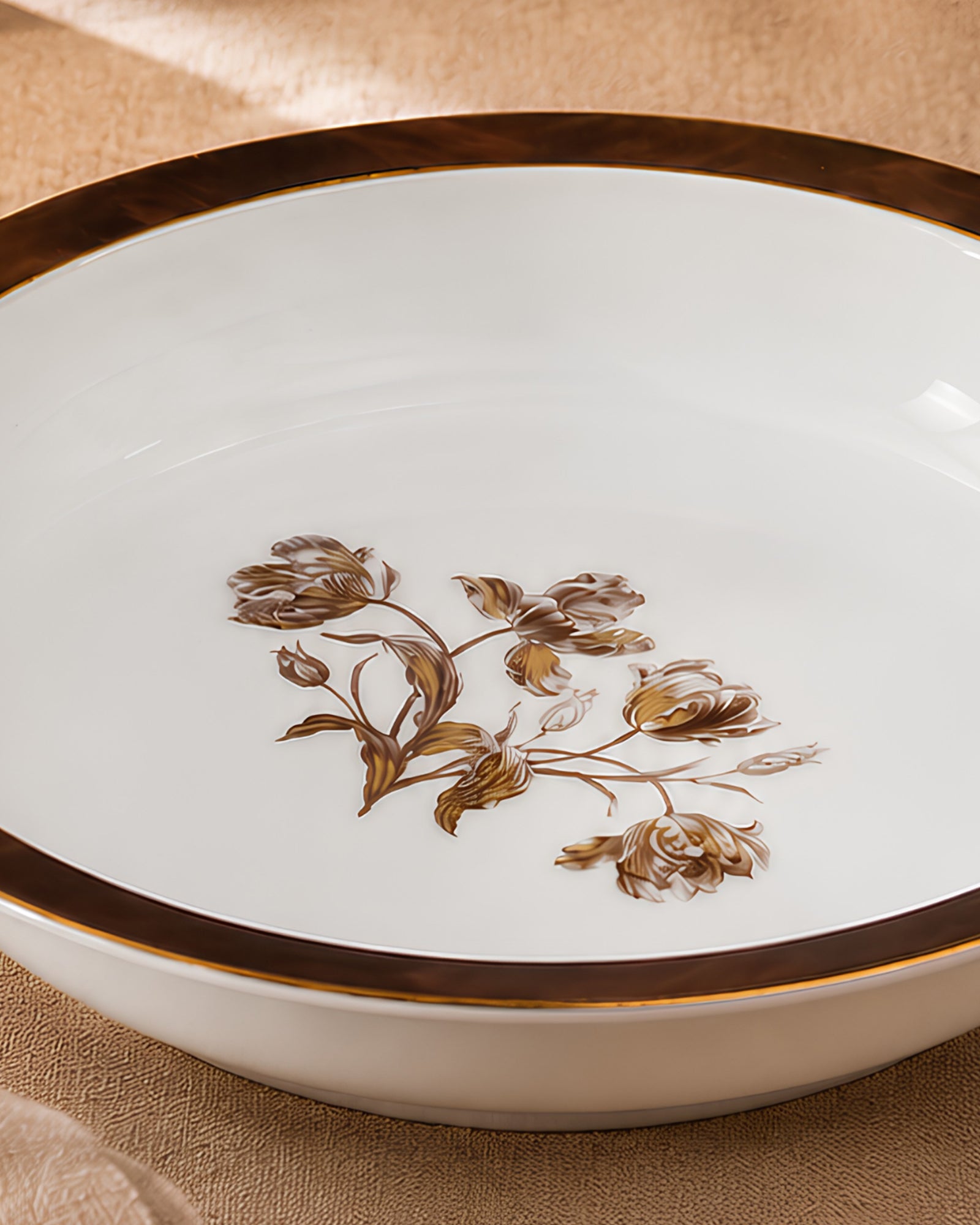 Vola Sepia Garden 21cm Plate | Limited Edition Gold Rim