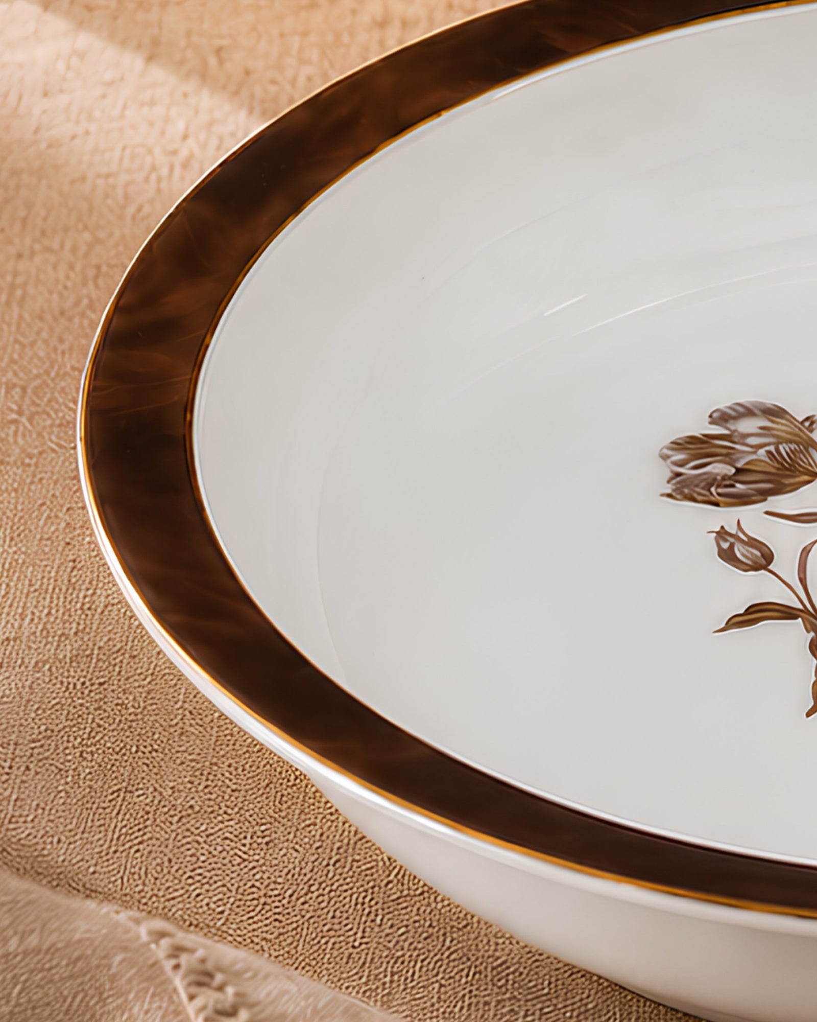 Vola Sepia Garden 21cm Plate | Limited Edition Gold Rim