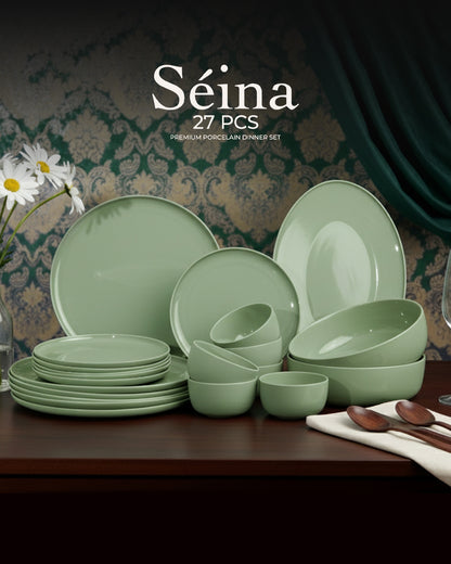 Seina 27 Pcs Fine Porcelain Dinner Set | Luxury Dinnerware Collection - Vola Global