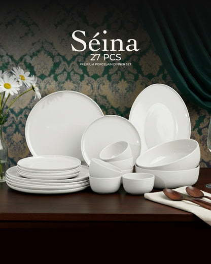 Seina 27 Pcs Fine Porcelain Dinner Set | Luxury Dinnerware Collection - Vola Global