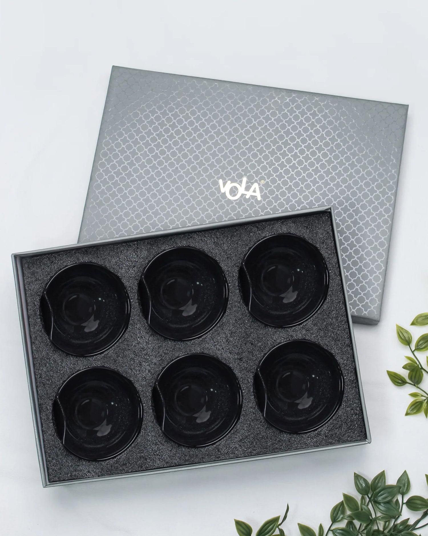 Charcoal black || Organic thumb bowl - Set of 6