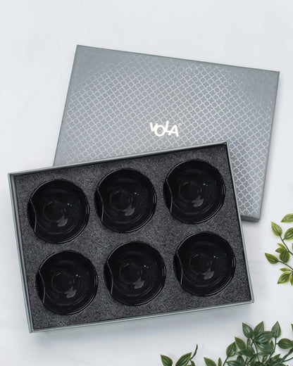 Charcoal black || Organic thumb bowl - Set of 6