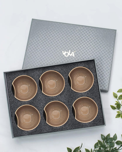 Sepia brown || Organic thumb bowl - Set of 6