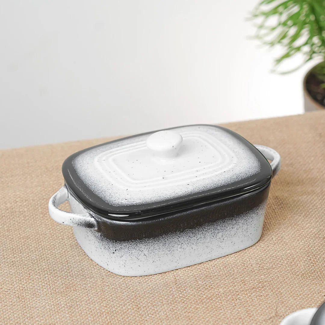 Prisma Fine Porcelain Rectangle Casserole – 14 cm | 400 ml Oven-to-Table Dish - Vola Global