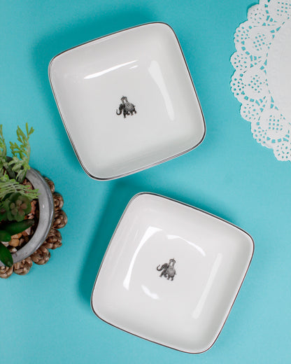 Gaj 2 Mug &amp; 2 Square Bowl (Curve Shaped)