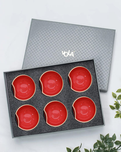 Chestnet red || Organic thumb bowl - Set of 6