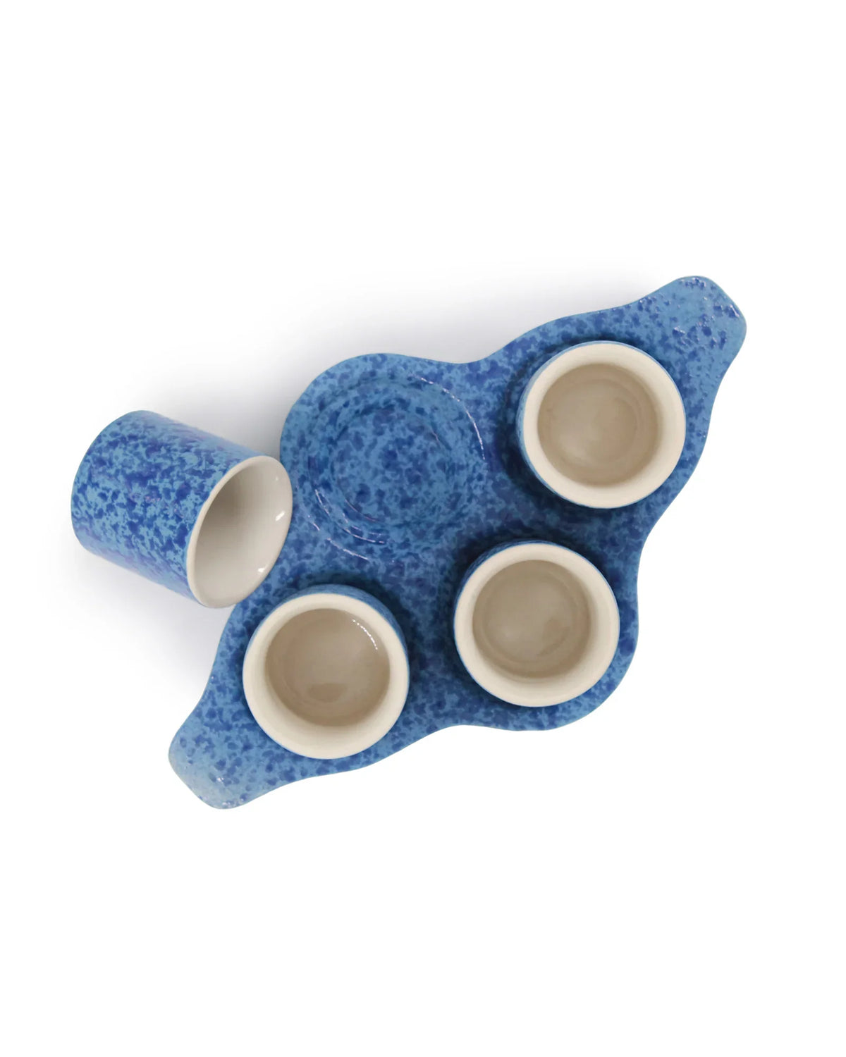 Speckle Pattern Shot Squad Tray – Stoneware Holder Tray with Contemporary Speckled Design - Vola Global
