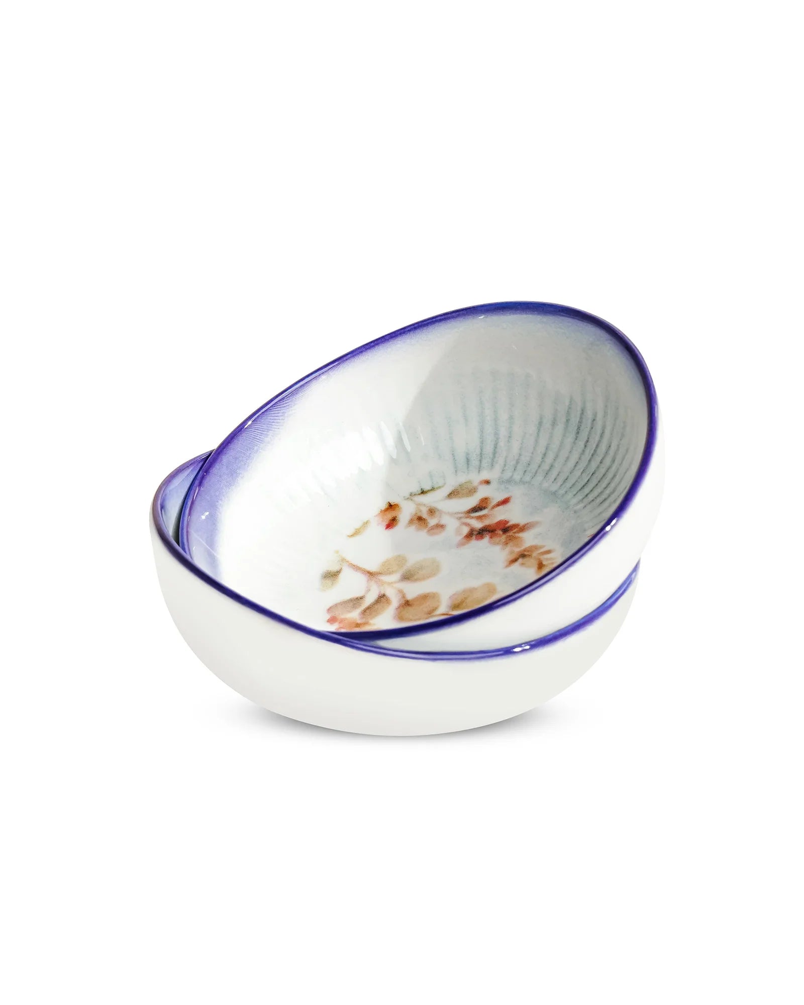 Pixel Round Elevated Fine Porcelain Bowl – 12 cm Designer Snack &amp; Side Bowl Set of 4 - Vola Global