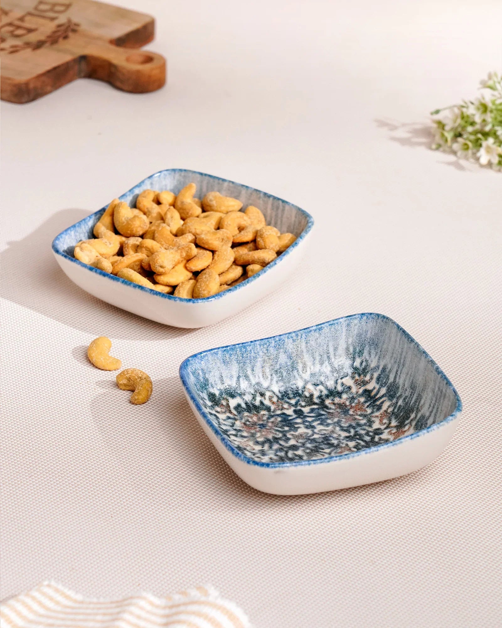 Pixel Square Elevated Fine Porcelain Bowl – 12 cm Snack Bowl with Pixel Design - Vola Global