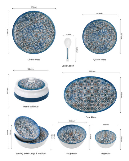 35 Pcs || Pixel Collection Dinnerware - Marrakesh
