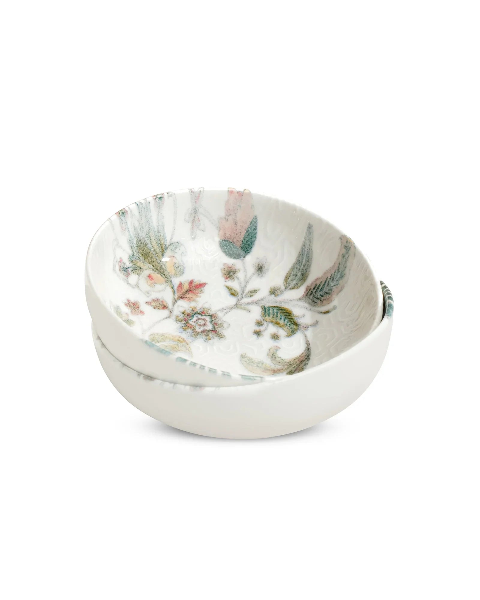 Pixel Round Elevated Fine Porcelain Bowl – 12 cm Designer Snack &amp; Side Bowl Set of 4 - Vola Global