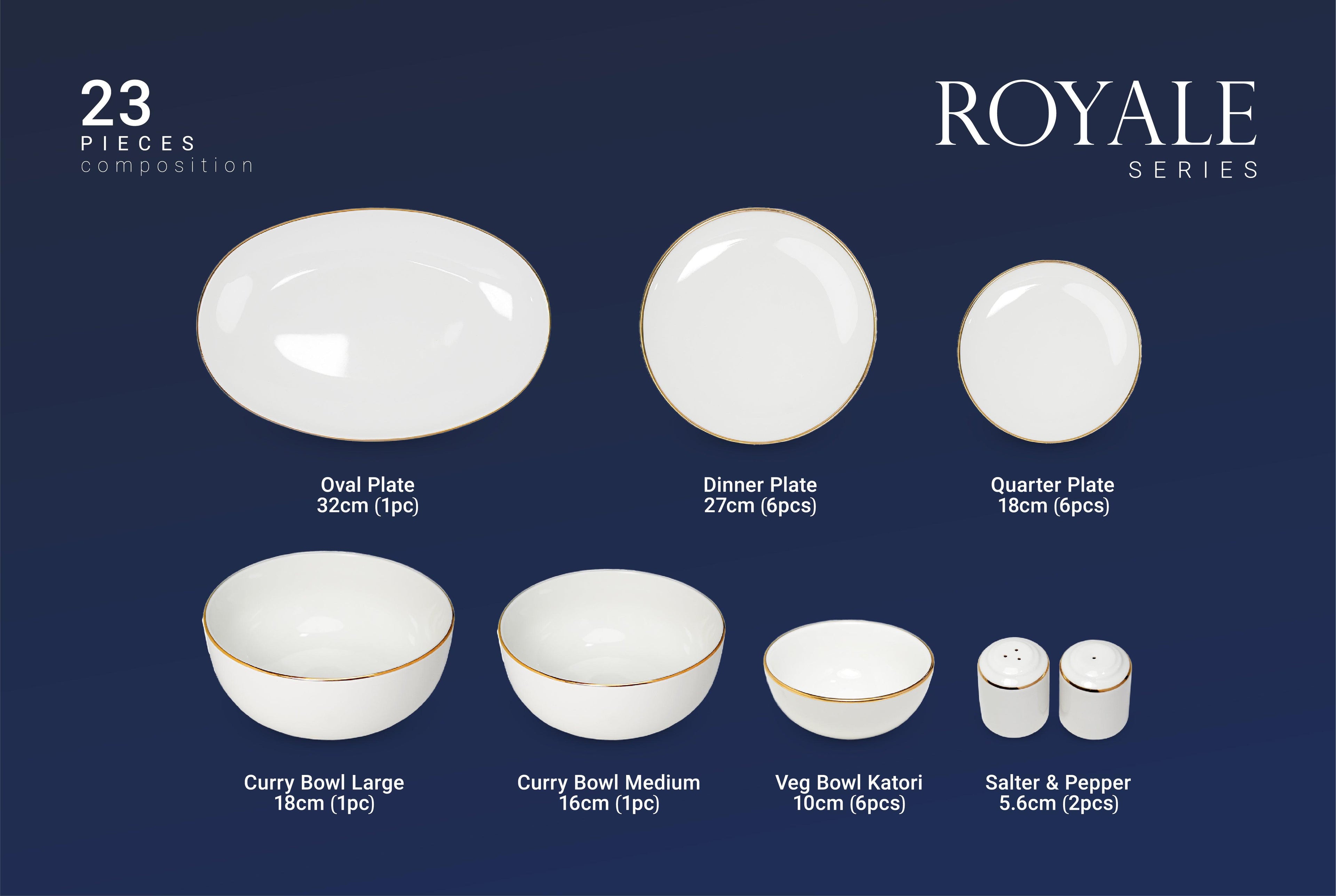 GOLD || Royale Dinner Set - Gold &amp; Platinum (23 pcs)