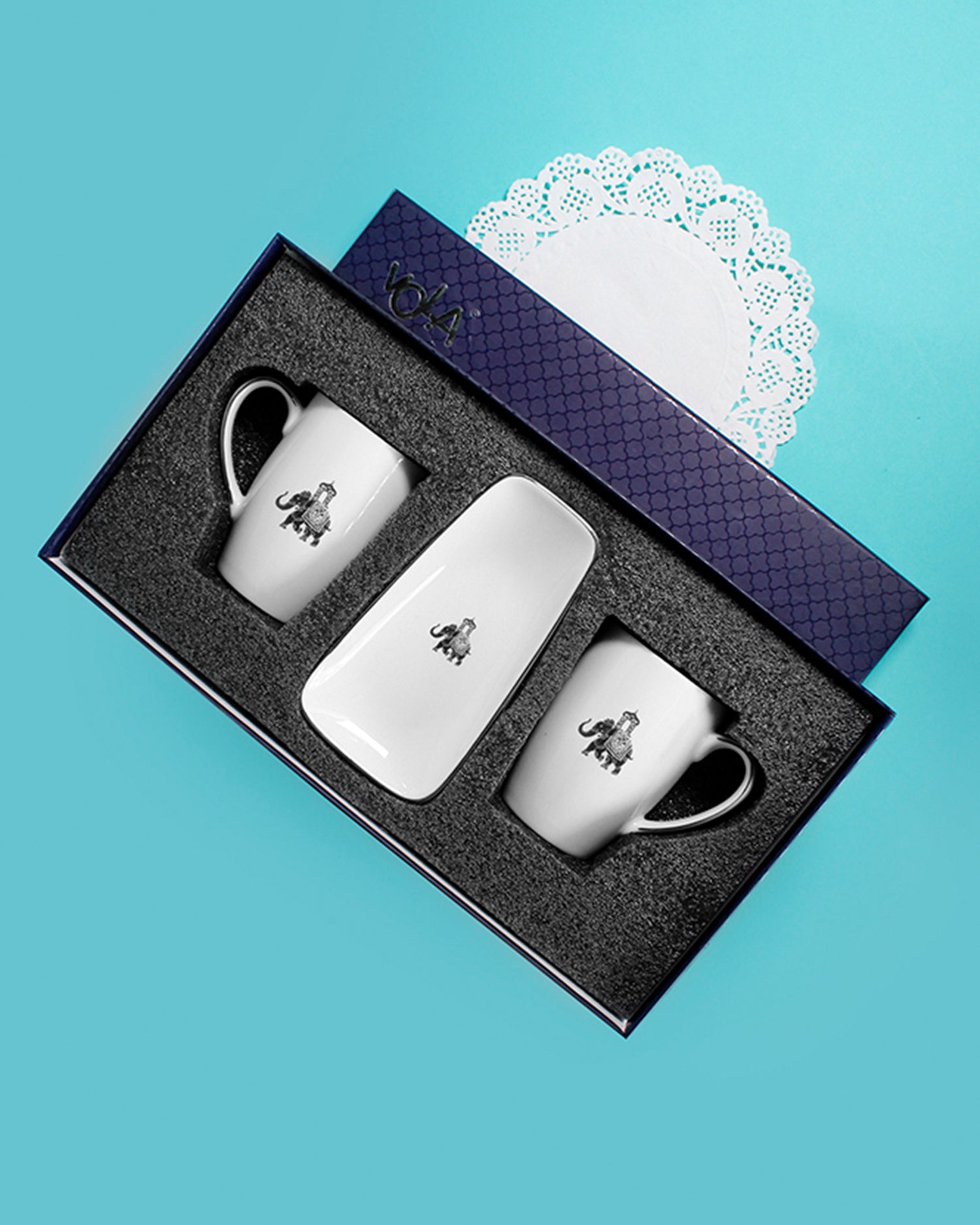 Gaj Luxury box 2 Mug &amp; 2 Cookie Plate