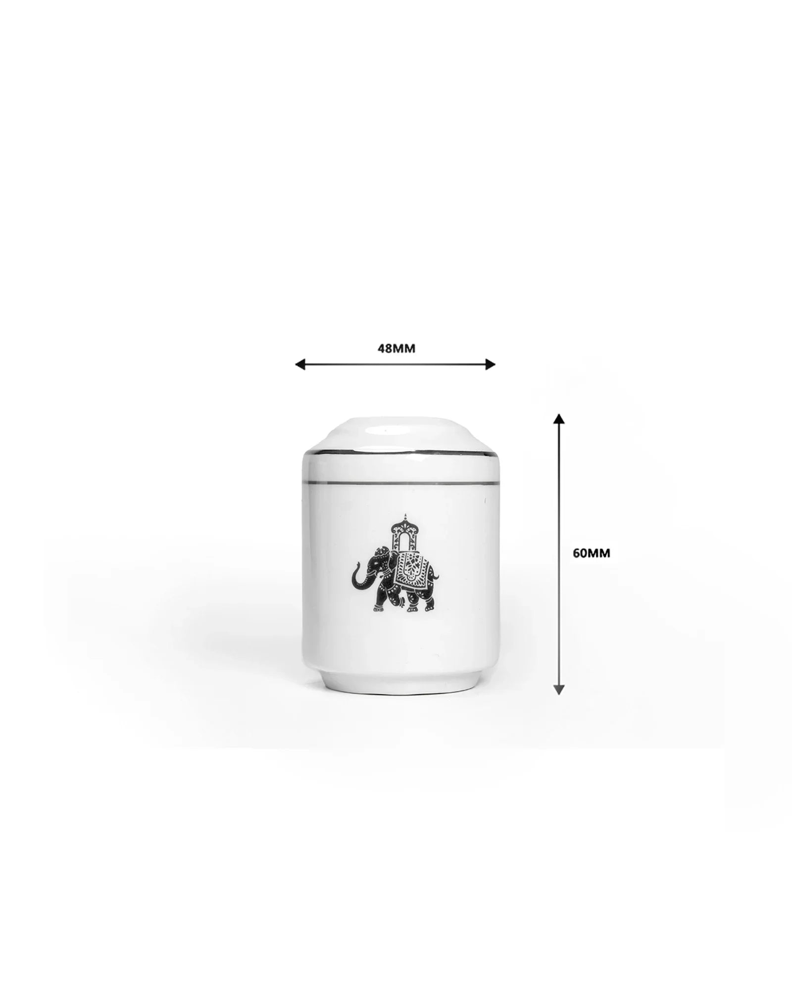 Gaj Salt &amp; Pepper Shakers – Fine Porcelain with Platinum Detailing, Elephant Motif - Vola Global