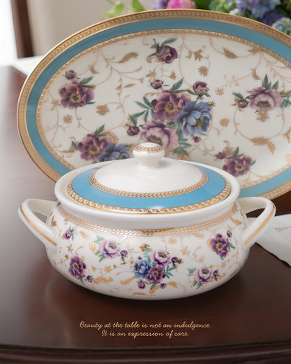 Peony 35-Pc Porcelain Dinner Set | 24K Gold Legacy Edition