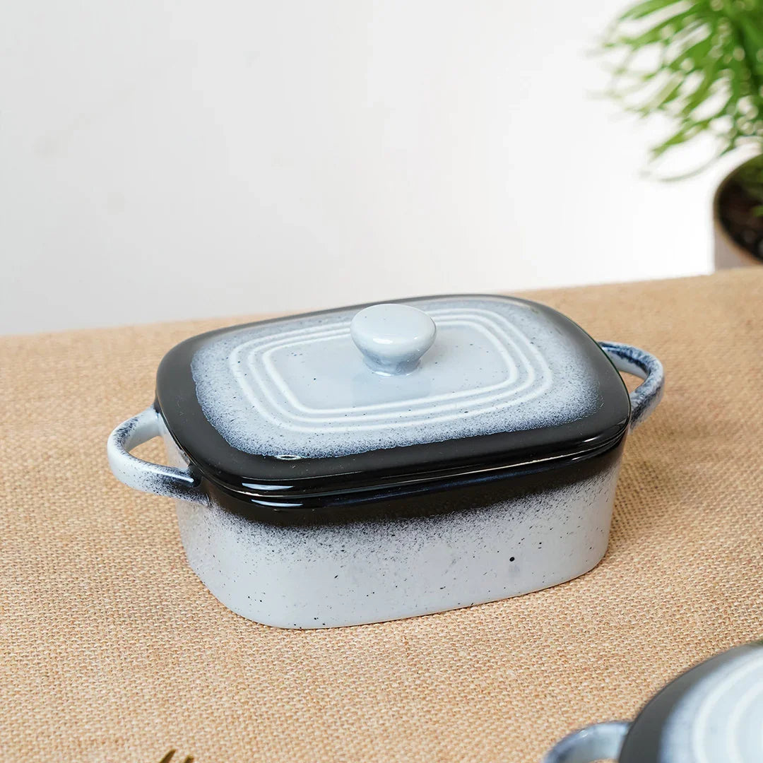 Prisma Fine Porcelain Rectangle Casserole – 14 cm | 400 ml Oven-to-Table Dish - Vola Global