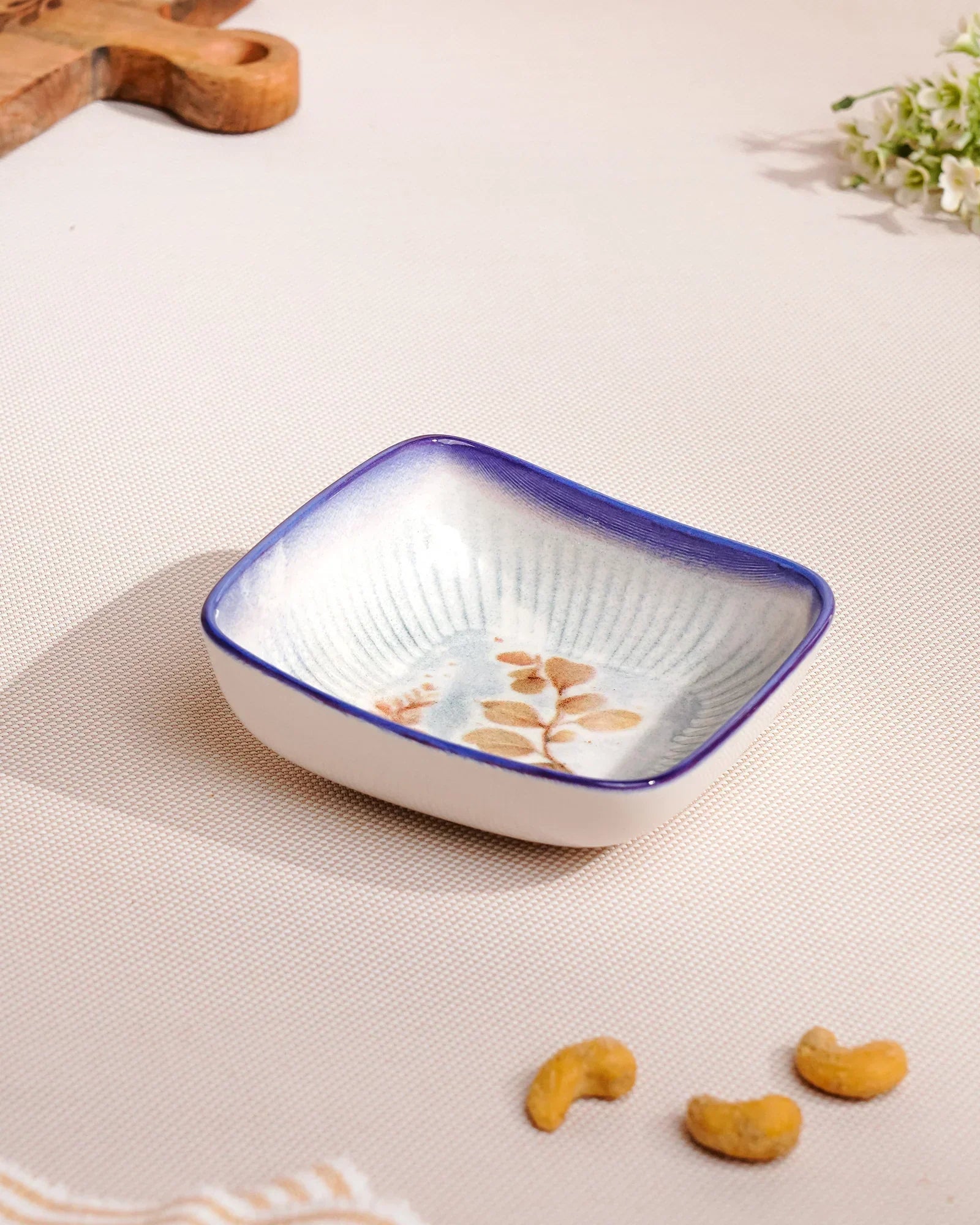 Pixel Square Elevated Fine Porcelain Bowl – 12 cm Snack Bowl with Pixel Design - Vola Global