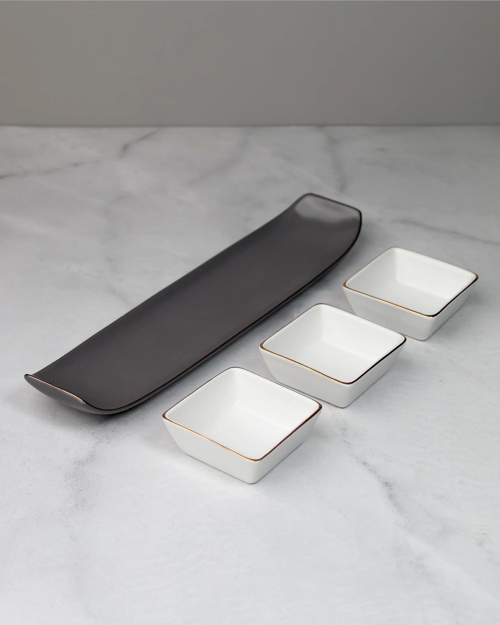 Pebble Grey || Bloom Vegas Soirée Combo Set of 4 - Elevate Your Gathering with Culinary Elegance